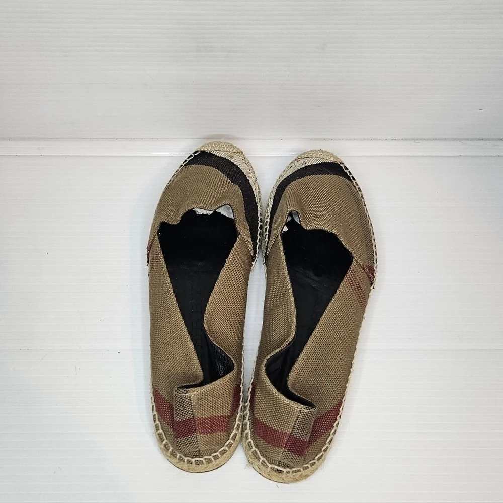 Burberry London Hodgeson Check Espadrille Shoes Size 38